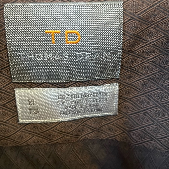 Thomas Dean Men’s Button Up Dress Shirt NEW XL - Picture 3 of 5